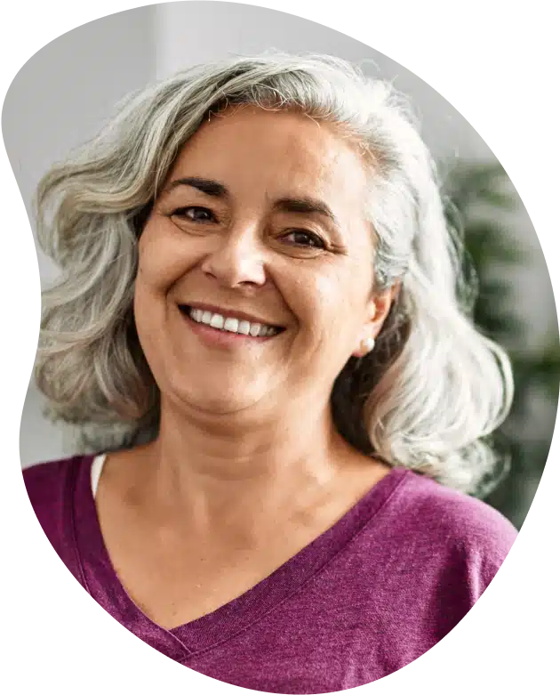 An older smiling woman
