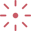 burning-stinging icon of small circle with lines radiating outward